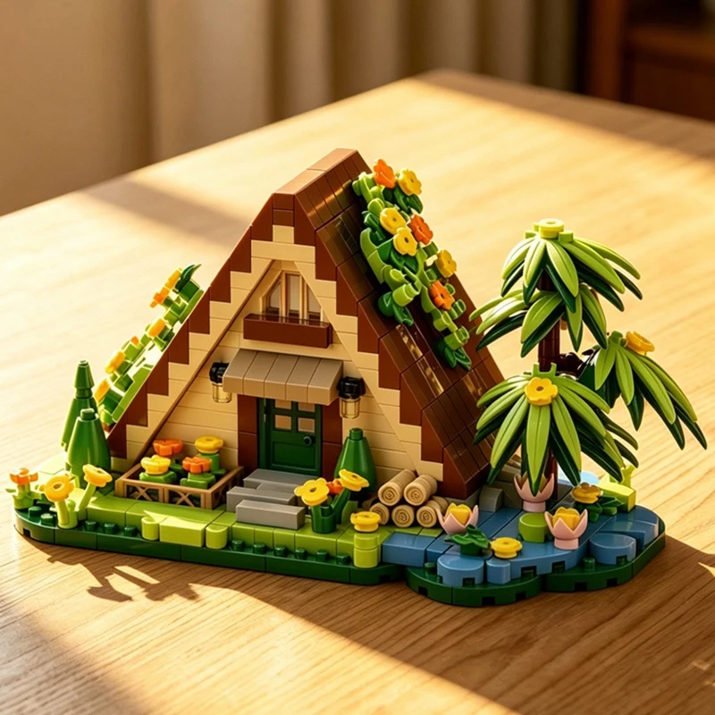 Forest Cabin Mini Building Blocks Set City Street View Greenhouse Windmill Tree House DIY Model Birthday Gift