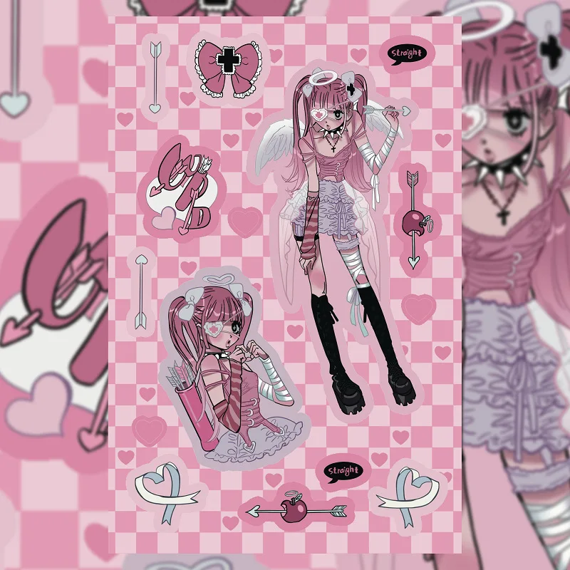 Korean Domi Character Sticker Book Inner Page Stickers Cartoon Sweet Cool Girl Hand Account Diary Diy Decorative Stickers