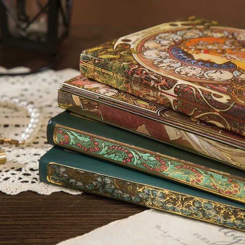 Retro Oil Painting Series Hardcover Notebooks Classic Design Color Page Illustration B6 Diary Student Notepad