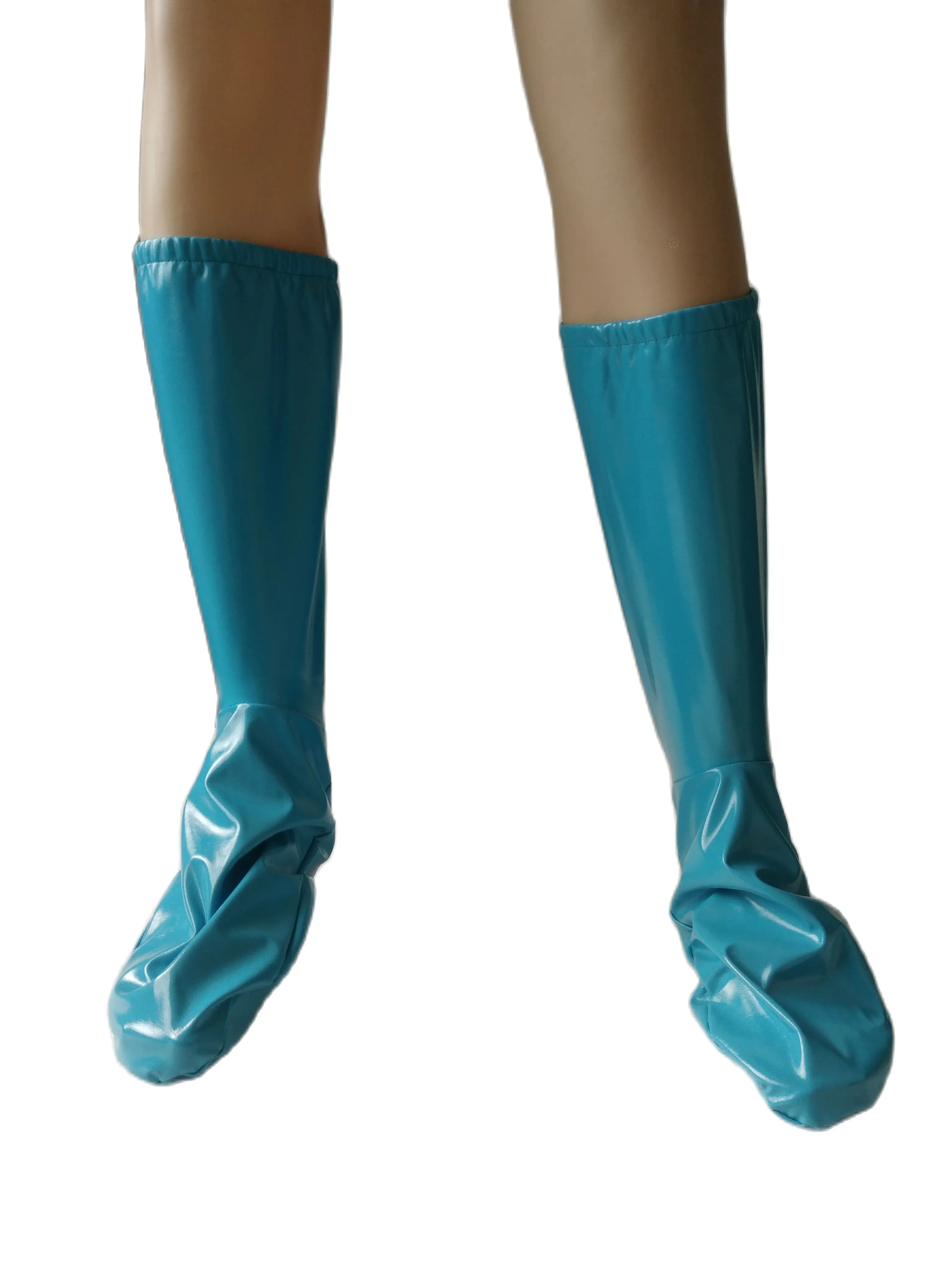 Sexy frauen pvc faux leder Wetlook kurze Strümpfe Shiny Elastische Socken Fetisch Cosplay Zubehör