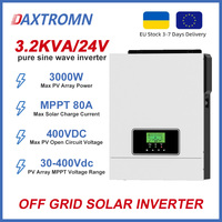 DAXTROMN 3000W 3.2KVA hybrid solar inverter 3KW 24V 220V pure sine wave inverter MPPT 80A solar controller off-grid inverter