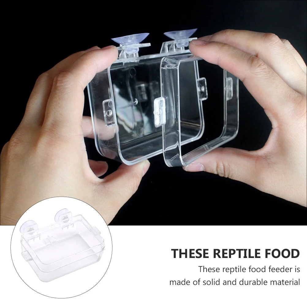 

2Pcs Reptile Feeding Dish Transparent Basin Anti-Escape Bowl for Lizard Gecko Pet Water Feeder Transparent Reptile Bowl