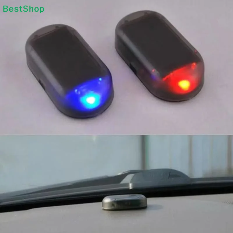 1Pcs Solar Powered LED Fake Car Alarm Simulated Dummy Security Light Wireless Flashing Anti-Theft Warning Caution Lamp For Auto