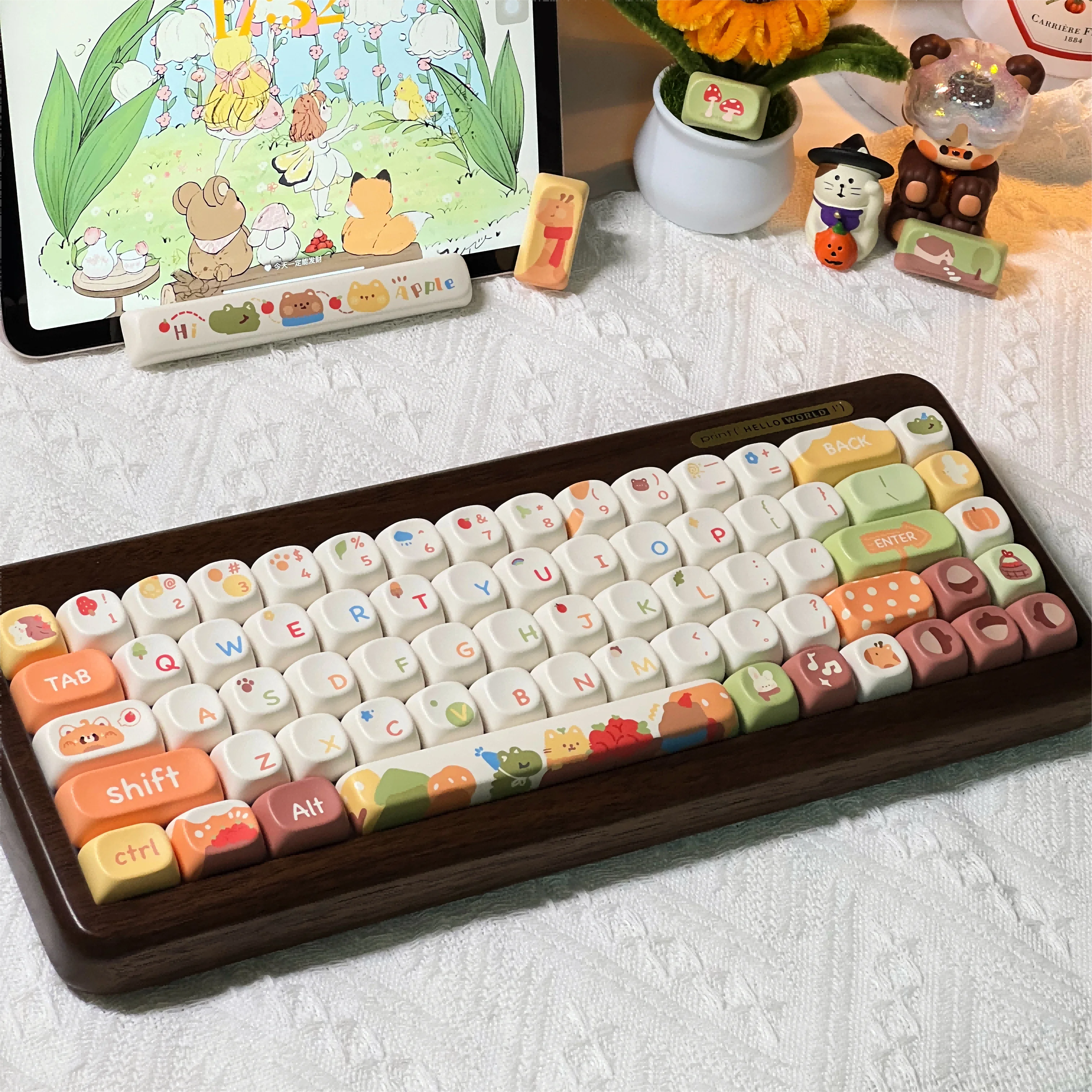 

Набор кейкапов в сказочном стиле, PBT XOA, профиль Cherry, оригинальные милые кейкапы ручной работы для механических клавиатур