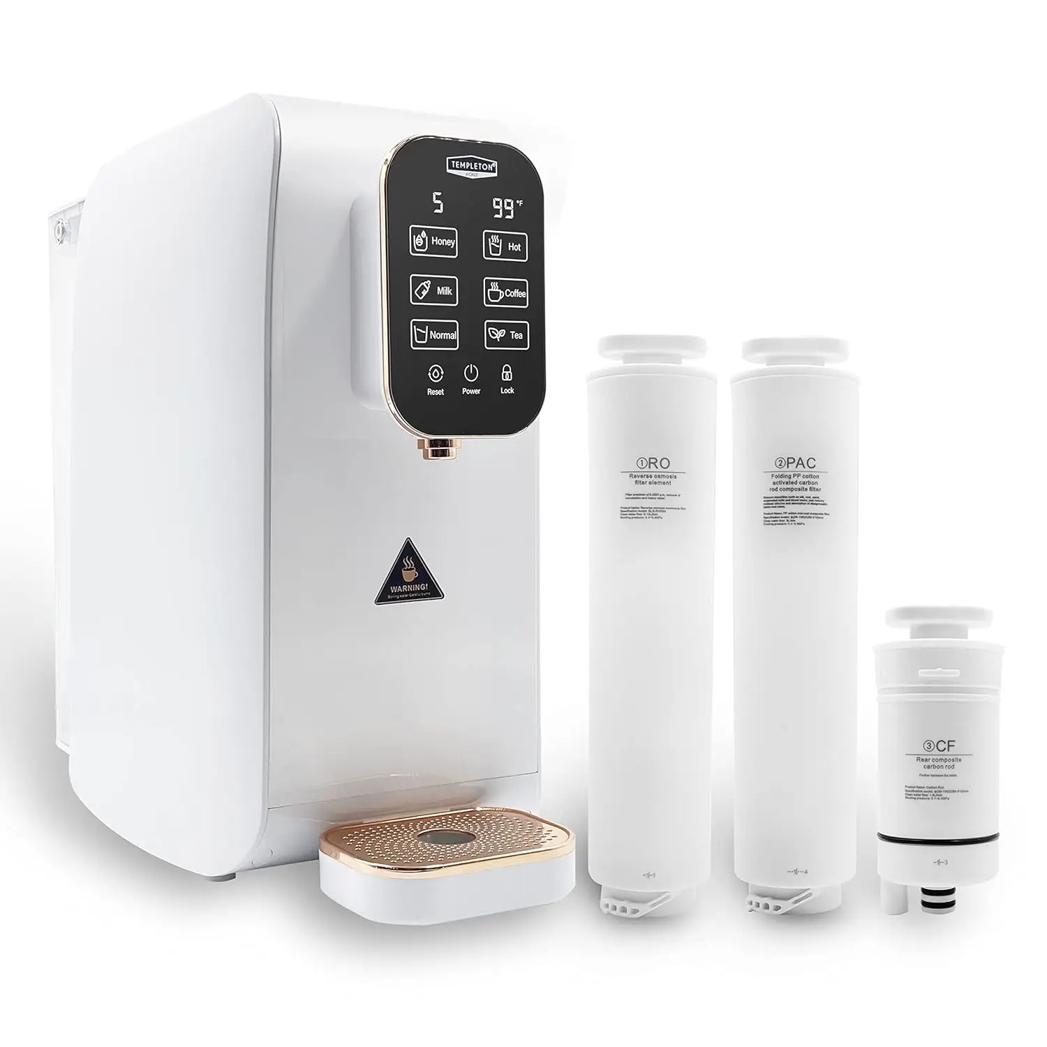 Templeton Reverse Osmosis 4 Stage Multi Temperature Countertop Water Purifying Dispenser