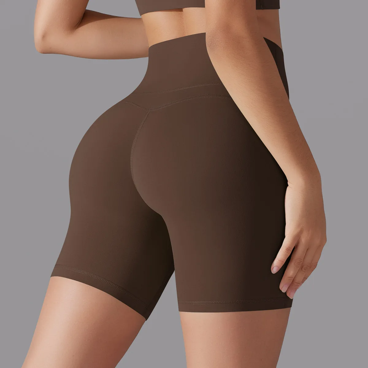 Women High Waist Yoga Shorts Butt Lifting Tummy Control Squat Proof Stretchy Slim Breathable Workout Gym Running Fitness Shorts