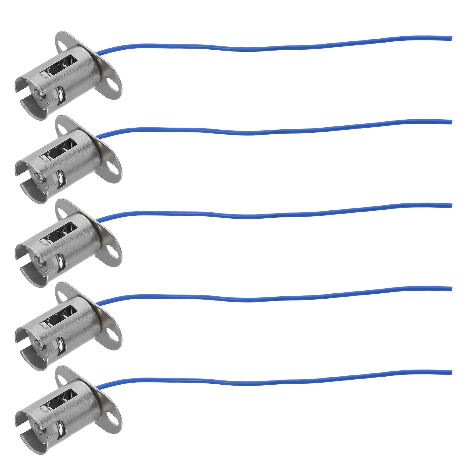 

5Pcs Metal Bulb Holder Socket B15 Base Bayonet Light Socket Replacement for Automotive Trailer Truck Rv Brake Turn Signal