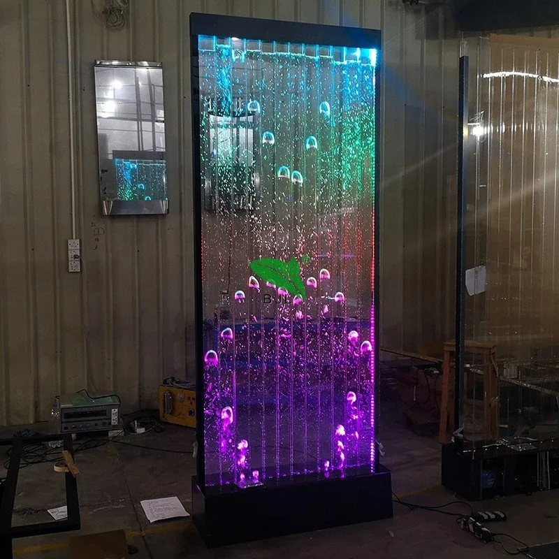 (Customized) Indoor customized decoration Led freestanding jellyfish water bubble wall