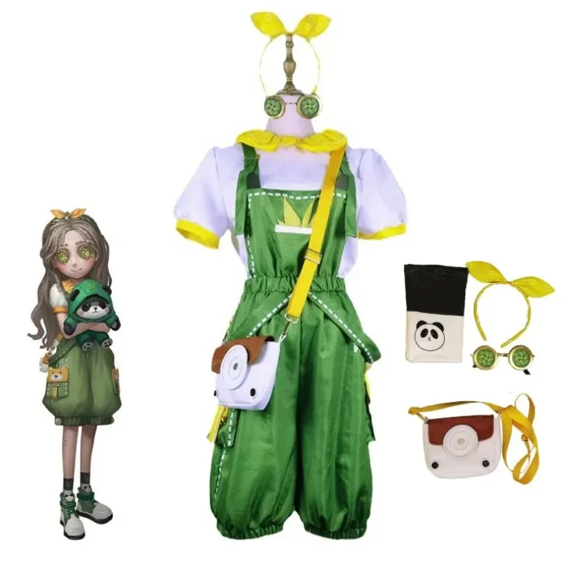 Child Adult Size Game Identity V Gardener Emma Woods Cosplay Costume Rolling Buddy Survivors Green Suit Dress Up Alice Outfit