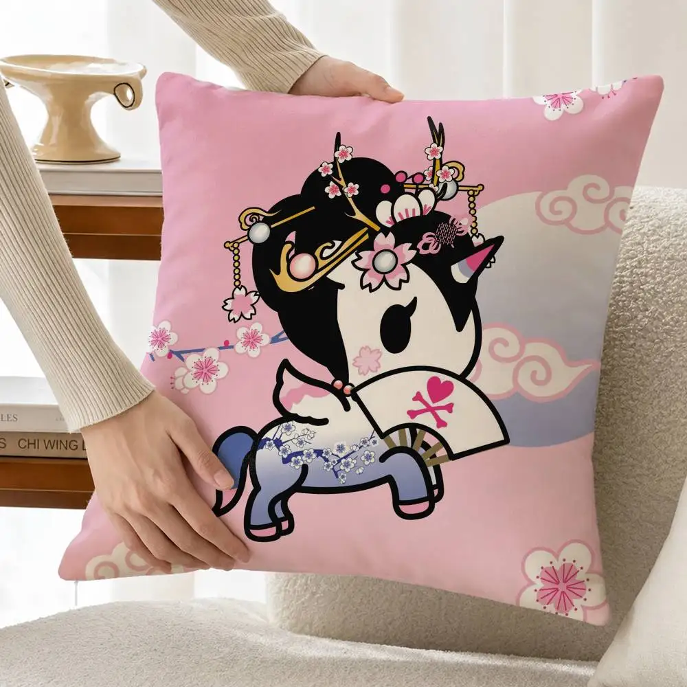 T-Tokidoki-s Cute U-Unicorno-S Customizable Square Pillow case Double Sided Print Sofa Bedroom Decor Cushion Cover
