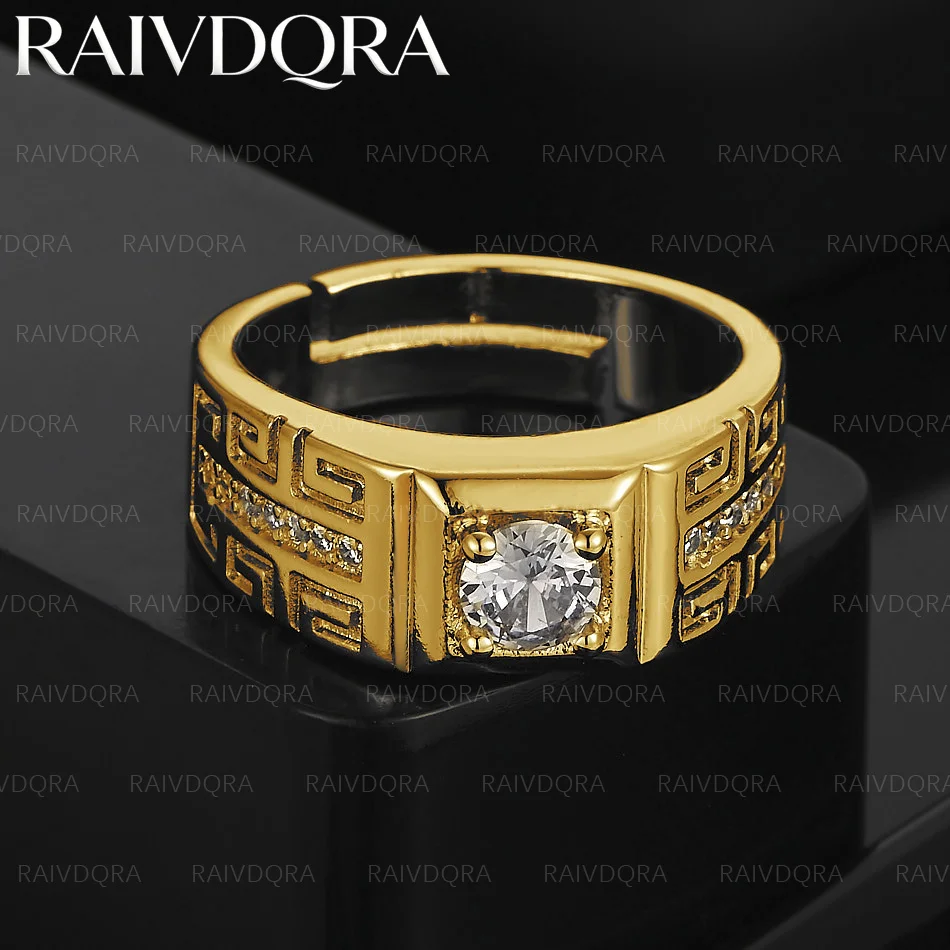 18 Karat vergoldeter Vintage-Zirkonia-Ring für Damen und Herren, Modeschmuck, Charme, Anmut, edle Hochzeitsaccessoires
