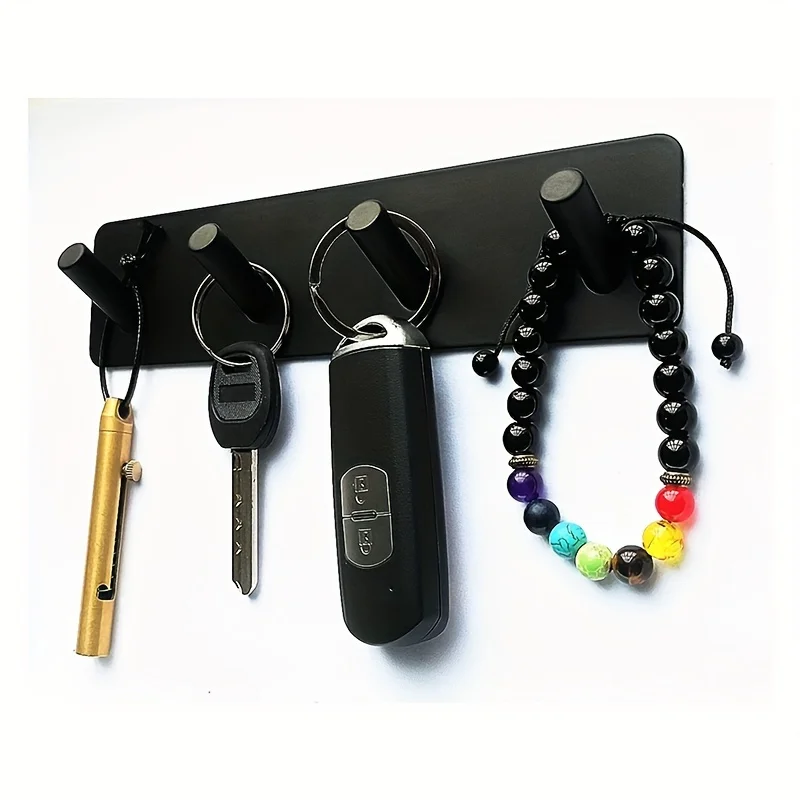 

3pcs Key hook with a hook, wall-mounted chain for corridors, self-adhesive key clip