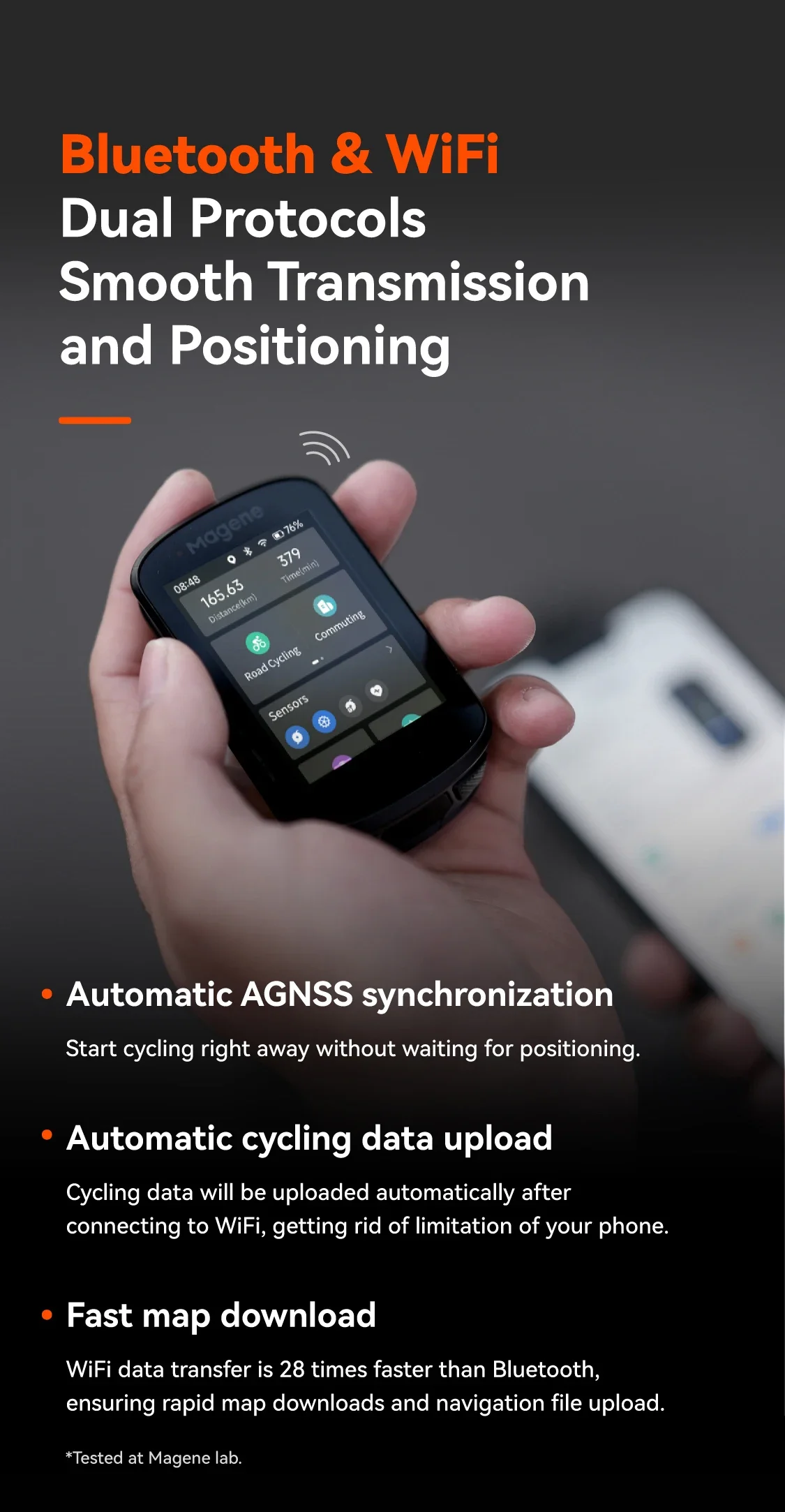 Magene C506 GPS-Fahrradcomputer, Navigation, WiFi, Zyklus, Tachometer, Radfahren, digitale Stoppuhr, 2,4 Kilometerzähler, Bluetooth, Ant Indoor – Detail 4