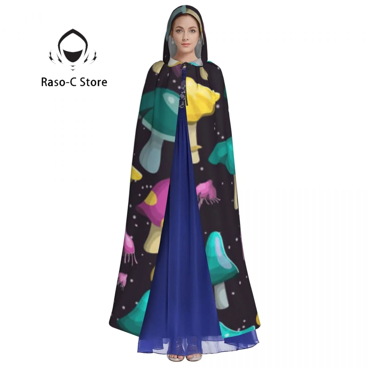 Long Cape Cloak Magic Fairy Mushrooms Hooded Cloak Coat Autumn Hoodies