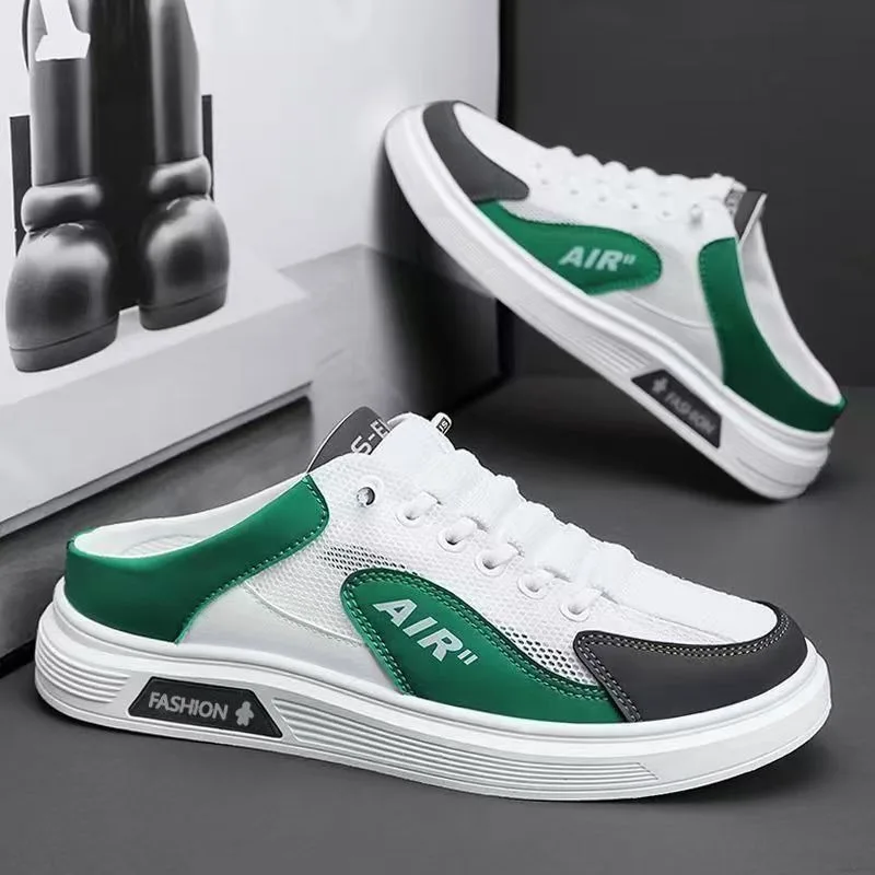 Mesh Men Half Slipper Slip-on Men Casual Fisherman Shoe Breathable Platform Sneakers Comfortable Outdoor Slippers Zapatos Hombre image 3