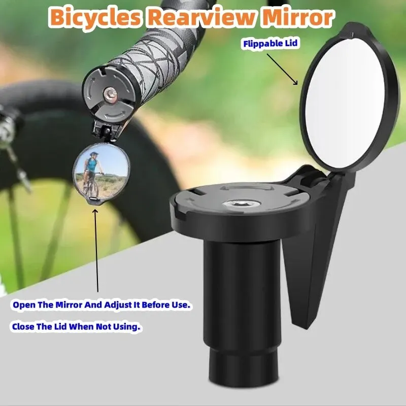 Bicycle 1PC Rear View Convex Mirror Handlebar Drop Bar Mount Acrylic Lens Back Sight Reflector Light Weight