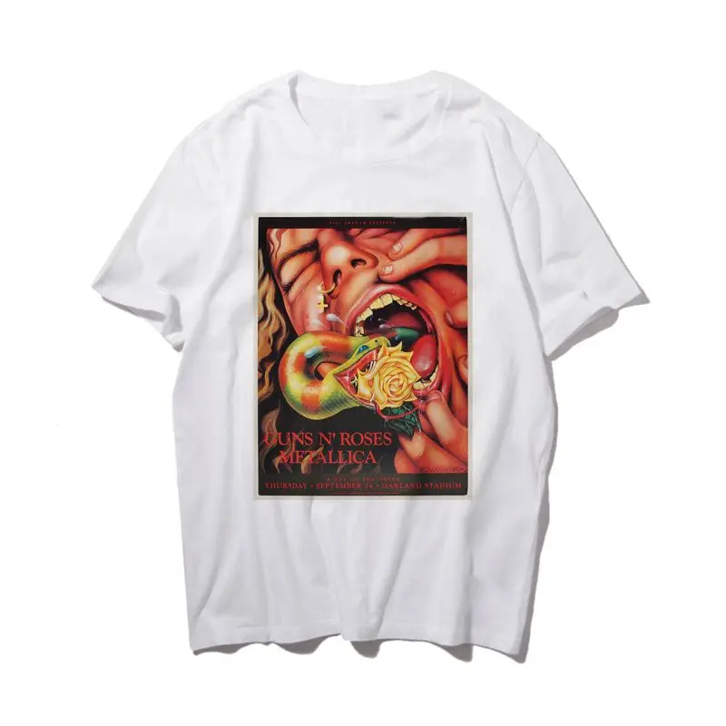 

Guns N Roses Metallica Round Neck Loose Cool Summer Short-sleeved T-shirt