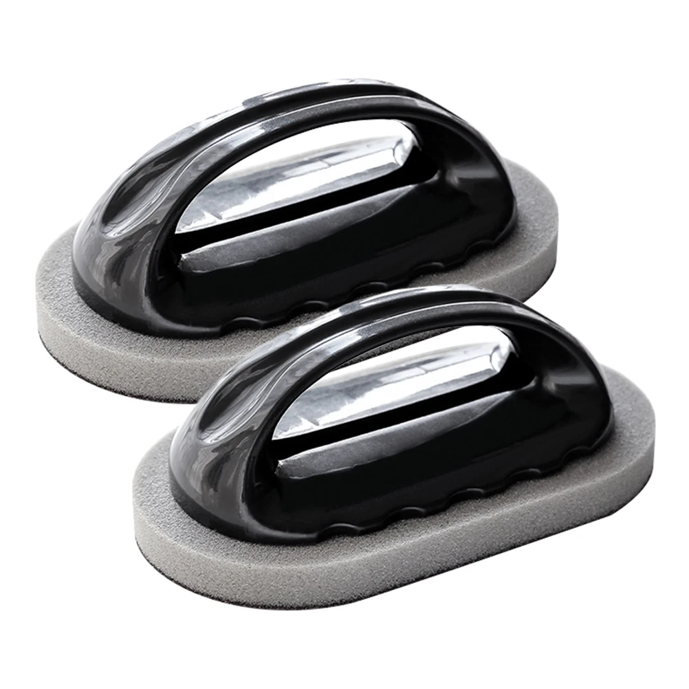 

2pcs Kitchen Cleaning Sponge Multi-Functional Reusable Dishwashing Scrubber Ergonomic Handle For Pots Utensils Walls