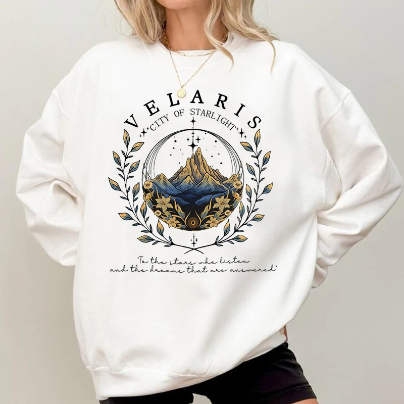 Velaris ACOTAR Sweatshirt Women Velaris City of Starlight Round Neck Sweatshirts The Night Court SJM Merch Woman Hoodies Coat