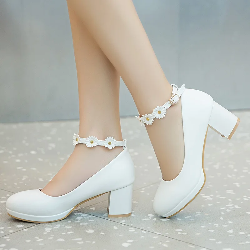 

New Fashioner Sweet Princess Shoes Children High Heels Student Breathable Dress Performance Girls Dance Shoes Baby Kids