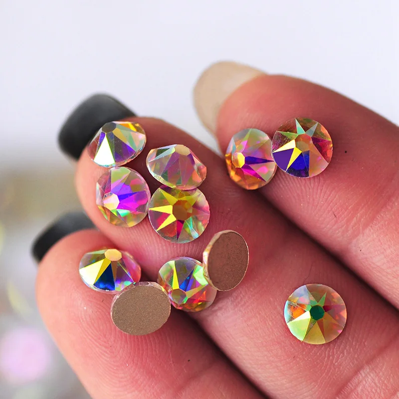 6A Crystal AB Strass Rhinestone 8 big 8 small SS10 SS16 SS20 SS30 SS34 SS40 Gymnastics Nail Art Glue On Non Hotfix Rhinestones