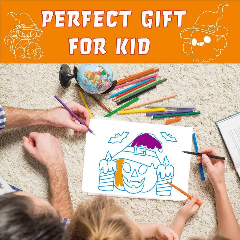 Folia Rzemiosło Książka Aktywności Halloween Książka Do Kolorowania Z 80 Folia Aluminiowa Papierowa Folia Zestaw Rzemiosła Artystycznego Arkusz Folii Kolorowanka