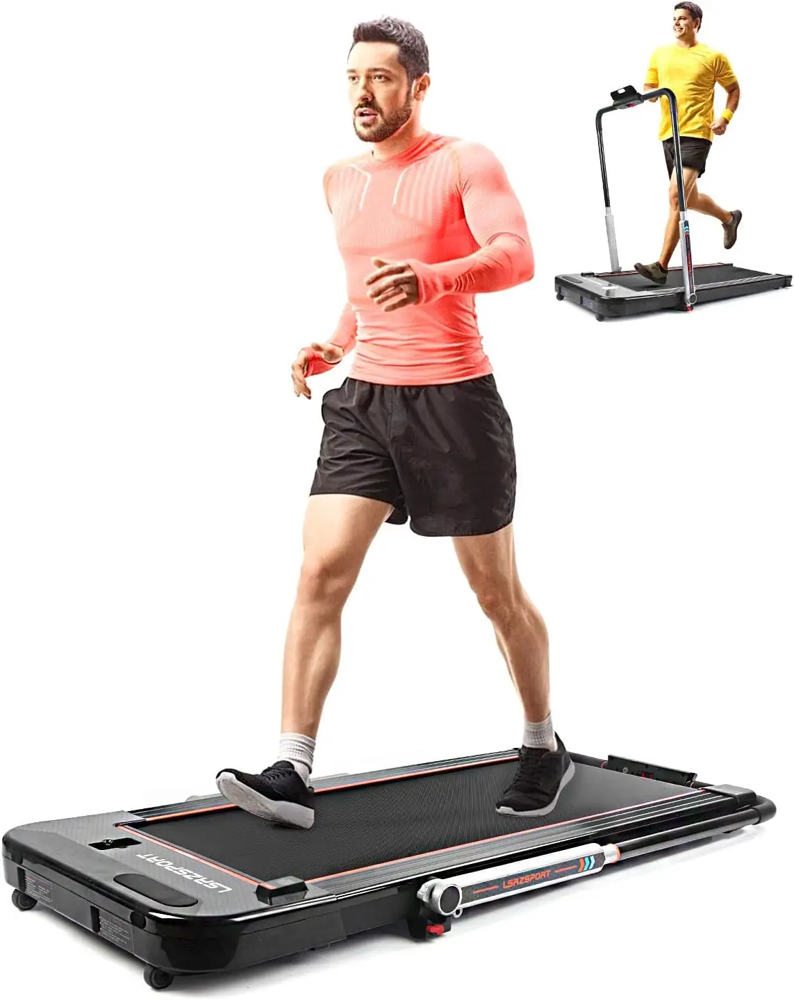 Under Desk Treadmill, 2 in 1 Folding Treadmills for Home Portable Compact Walking Pad Treadmill Under Desk Running Machine