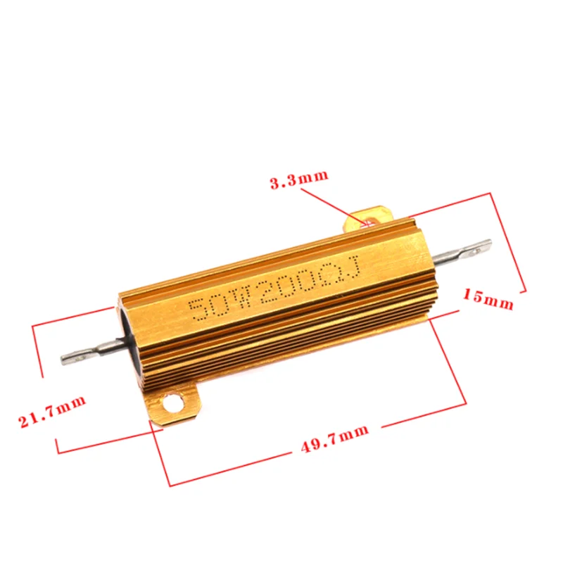 1pcs/Lot 50W 100W Aluminum Shell Resistance 0.01R ~ 100K 1 1.2  24 6 8 10 16 24 40 200 500 1K 2K 10K 20k 30k Ohm RX24 Resistance