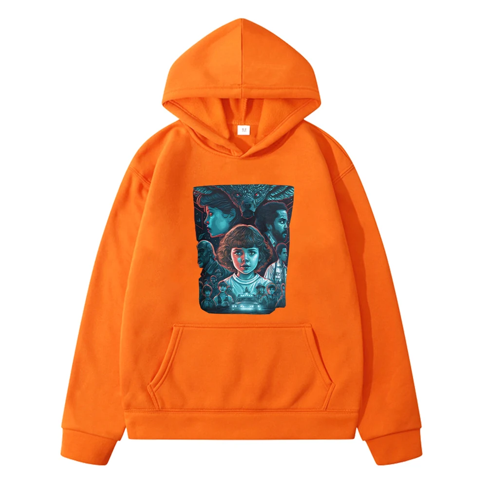 stranger things Autumn print anime hoodie Fleece sweatshirt y2k sudadera Kawaii hoodies jacket  boys pullover kids clothes girls