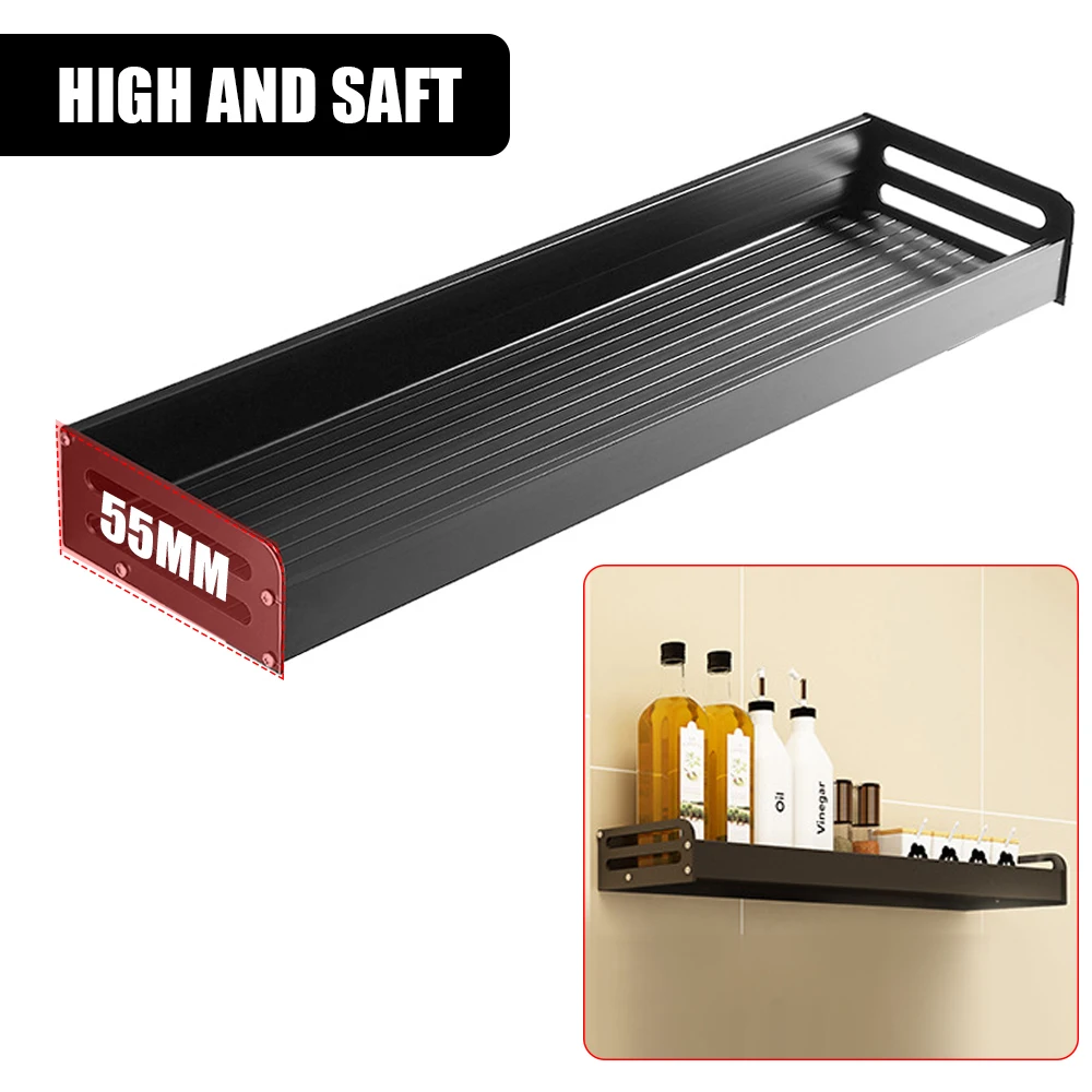 Kitchen Accessories Organizer Rack Punch-Free For Spices 40/50cm Aluminum Multifunctional Storage Shelf Wall-mounted