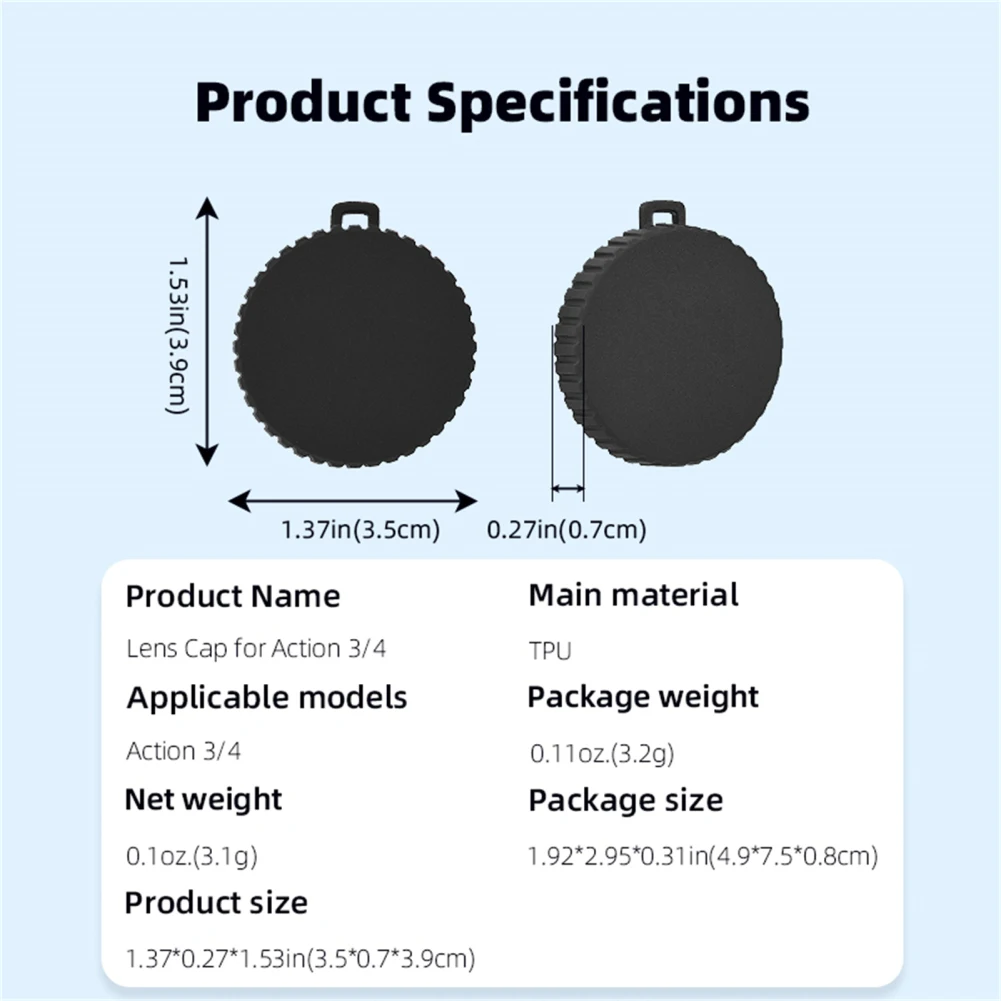 Camera Lens Capa Protetora, Resistente a Riscos, Silicone Lens Cap, Compatível para OSMO Action4, Action3, Esportes