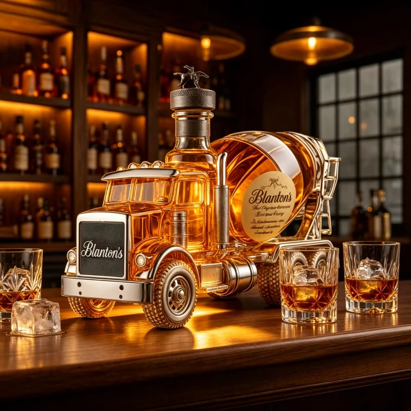 Botella de Whisky Creativa de Vidrio Transparente, Dispensador de Vodka y Licores con Diseño Creativo, Decoración para el Hogar y Restaurantes