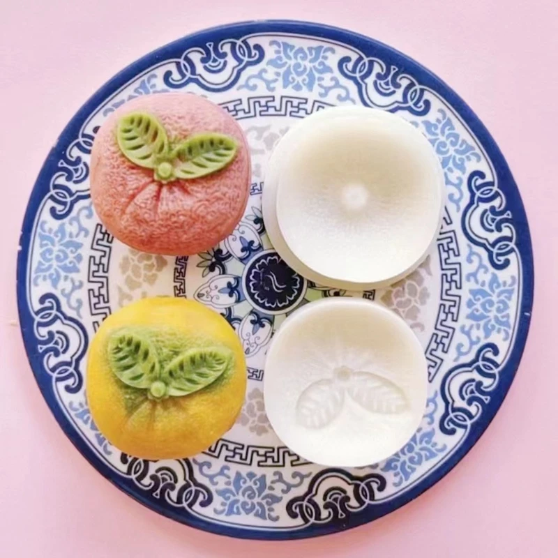 50g พลาสติกวัสดุแม่พิมพ์ขนมไหว้พระจันทร์สีส้มรูปร่างแสตมป์แม่พิมพ์เค้กดวงจันทร์สำหรับ DIY
