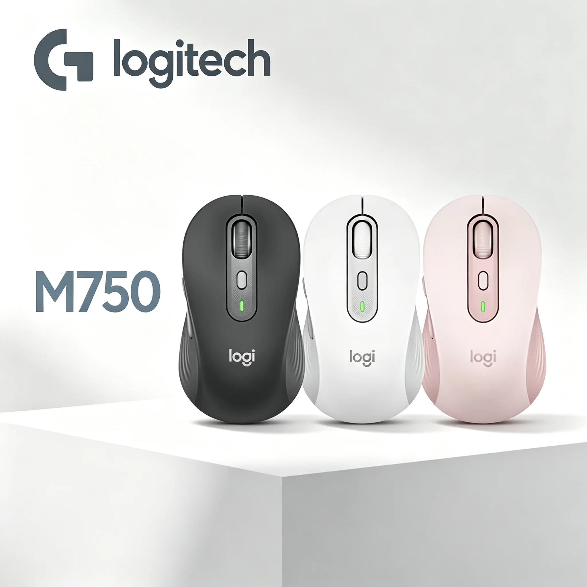 High‑Efficiency Logitech M750 Office Wireless Mice,Silent Quiet Click,Bluetooth & Logi‑Bolt Receiver,Tunable DPI For Desktop Not