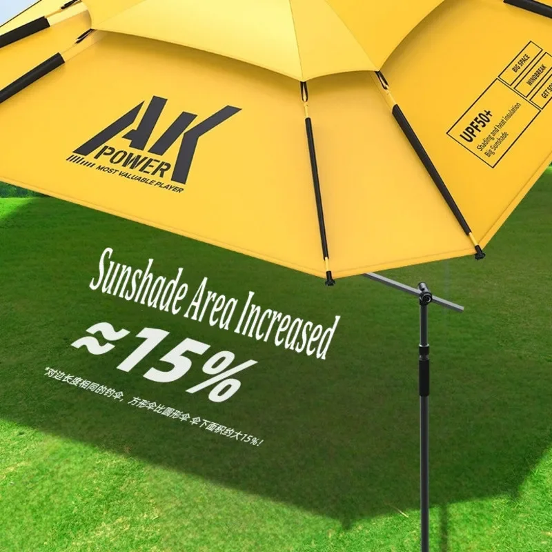 Upgraded Fishing Umbrella, Octagonal Parasol, Outdoor, Large, Camping, Beach, Swimming Pool, Sun-proof, Waterproof, New Version