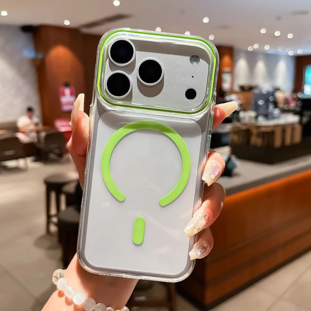 Coque de téléphone magnétique transparente de luxe, couverture rigide pour iPhone 17 16 15 14 13 12 Pro Max Plus Air pour Charge sans fil Magsafe, coque iphone 17 15 14 pro max