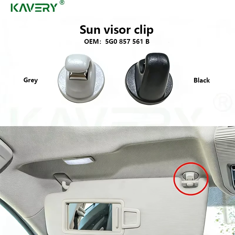 For 5G0857561B Suitable for V-wGolf MK7 E-Golf CC TAYRON T-ROC TACQUA ID4 ID7 Sagitar Q4E Sun Visor Bracket Black/Gray
