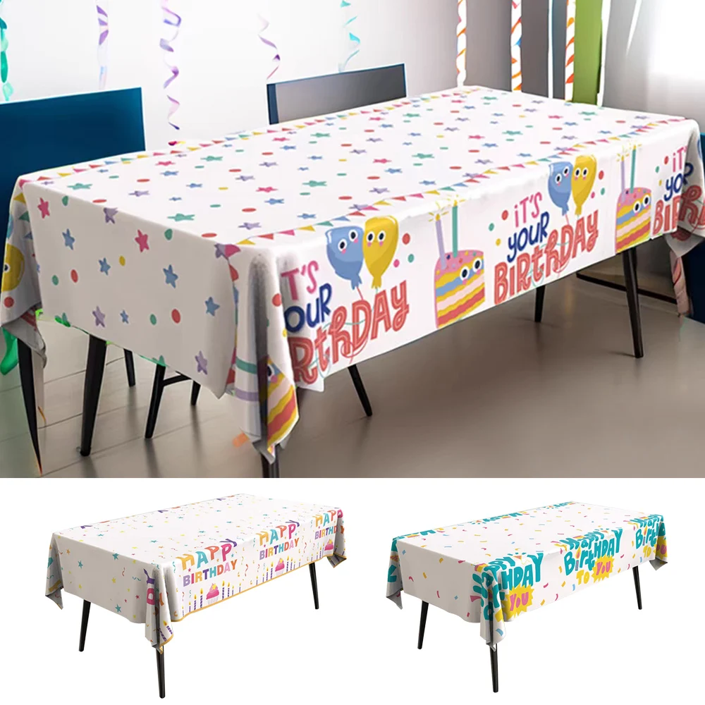 Oil Proof PE Disposable Table Cloths Cartoon Waterproof Tablecloths Birthday Tablecloths Birthday Decorations Party Supplies