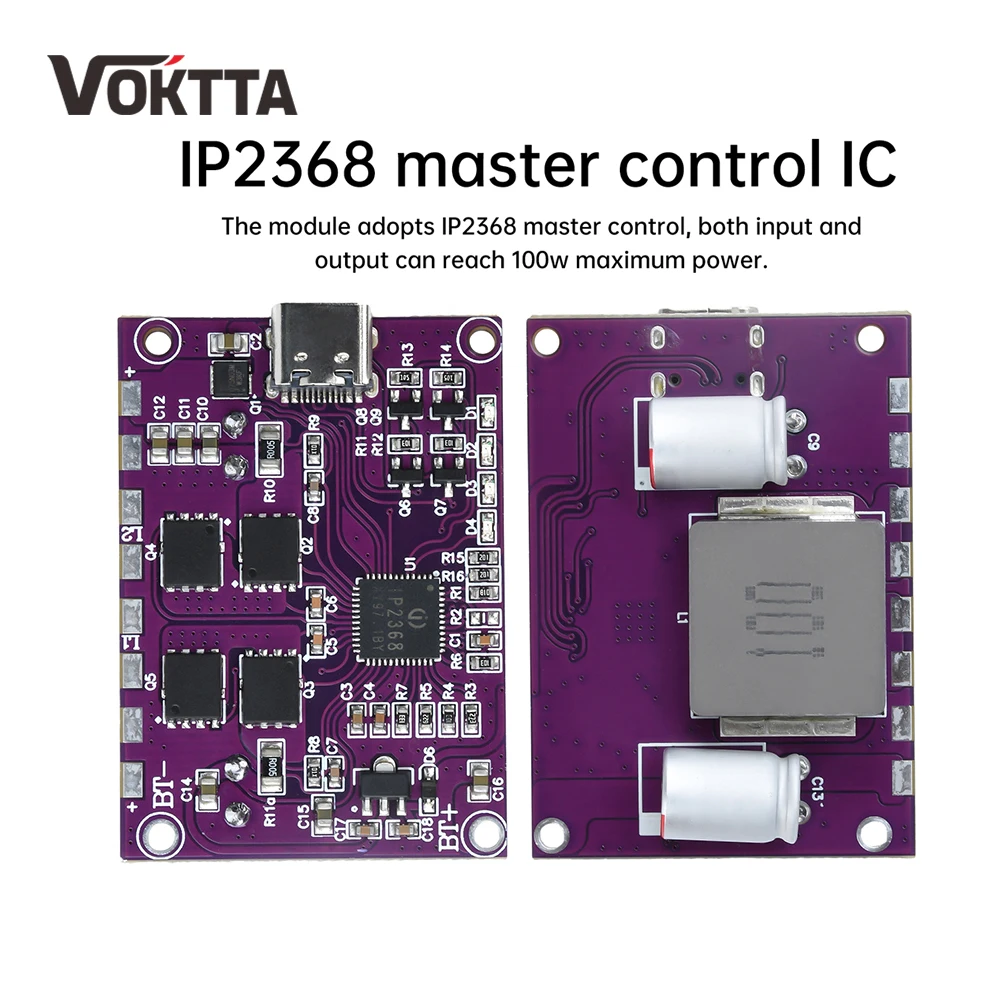 3S 12.6V Bidirectional High Power Fast Charging Module Power Bank Kit 100W Buck-Boost Fast Charging Module Type C Interface