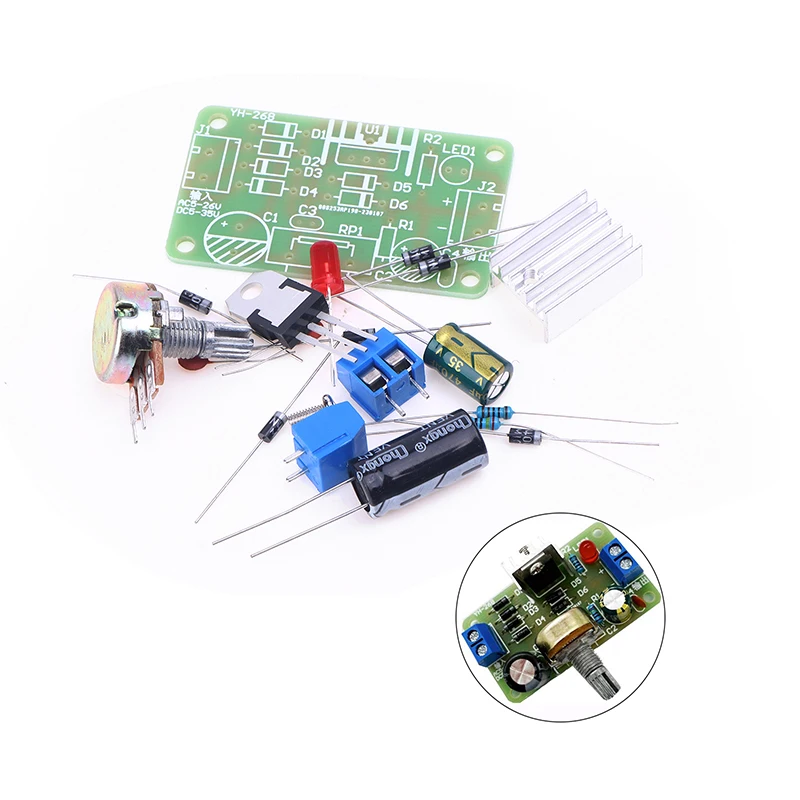 DC Circuit Experiment Electronic Component DIY Teaching Training Parts LM317 Continuous Adjustable Power Supply Kit