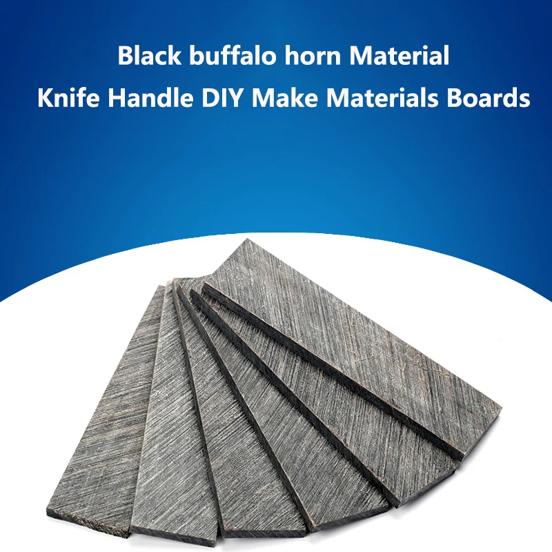 Buffalo Vaca Chifre Material Faca Ferramentas Handle Patch Faça Você Mesmo Carving Boards Placa 120x40x6 mm Tamanho 1pc Natural Preto