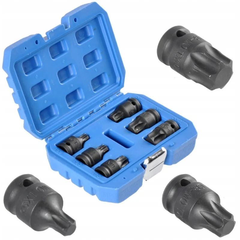 

1/2 Drive T Handle Socket Set Heat Treated Hex Star Bit Pneumatic Wrench Accessories Professional Auto Repair Tools Set