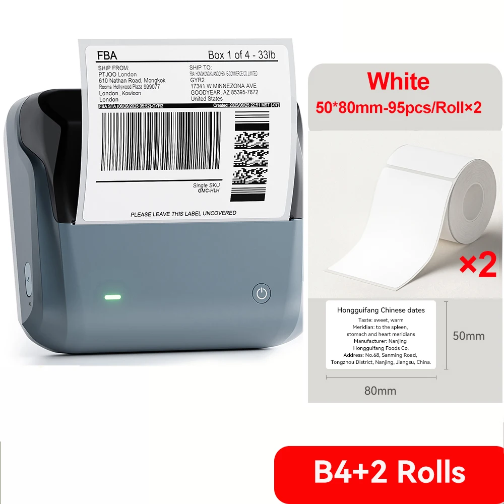 Niimbot B4 Thermische Labelprinter Groot Formaat 20-110mm Printbreedte Label Sticker Machine Verzendlabel Zakelijk Kantoorgebruik