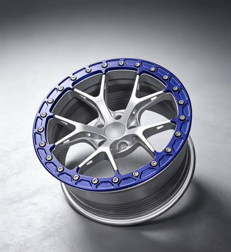 3 Piece Split Forged 6 Spoke Offroad Alloy Wheels With Simulated Beadlock Ring Custom PCD ET CB for SUV Truck OEM ODM