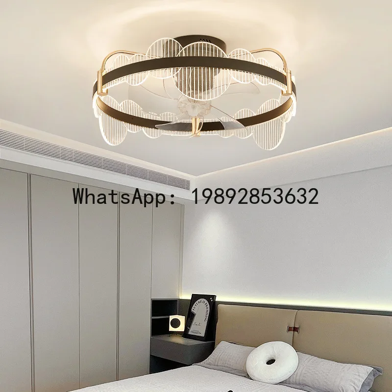 PYJ full spectrum fan light acrylic eye protection living room ceiling fan 2025 light luxury