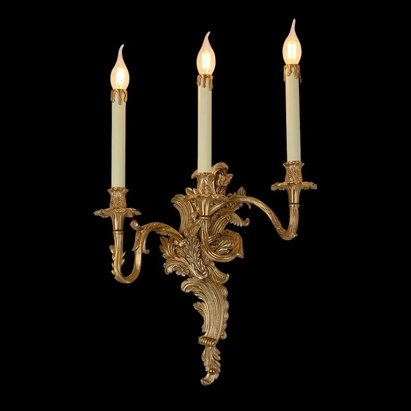 Jewellerytop Vintage Brass Wall Lamp Indoor Lighting French Antique Bronze Wall Mounted Sconce