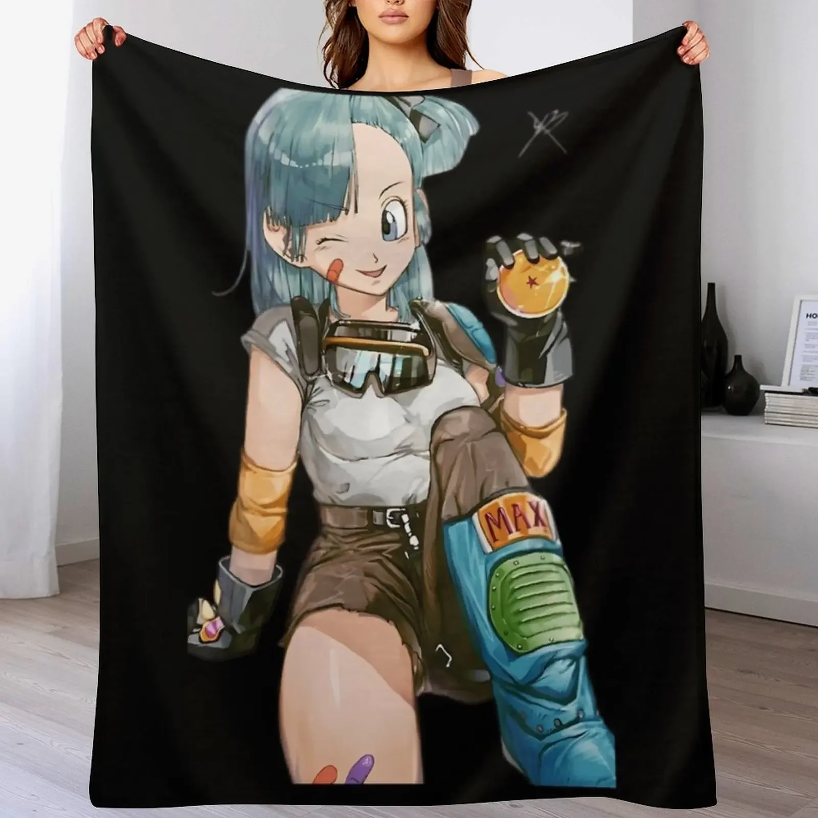 

Bulma Throw Blanket Cute Plaid Luxury Brand Designers cosplay anime Blankets