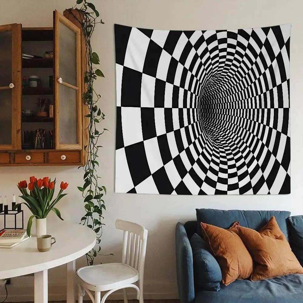 3D Vortex Illusion Cartoon Tapestry Wall Hanging Decoration Household Home Decor