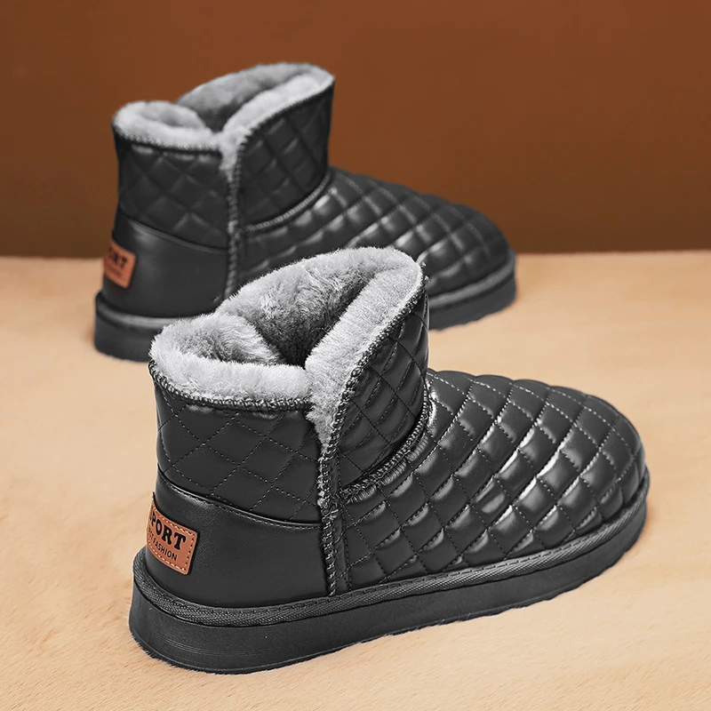 Men's stylish, lightweight, versatile cotton snow boots for outdoor wear: warm, fleece-lined and thickened with thick soles