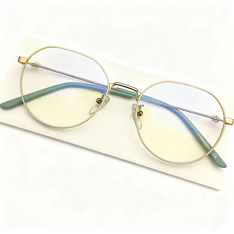 

Fashion Young Glasses Frame No Resin Lens No Case 51-19-140 Lightweight Metal Rim Eyewear for Prescription